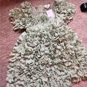 Mint Floral Petal Girl Dress